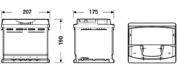 EXIDE Startovací baterie EXIDE PREMIUM 53Ah (540A) EA530 