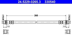 ATE Brzdová hadice  24.5229-0265.3 Užívaná čísla 330540