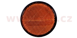 univerzální odrazka kulatá, plastový držák se šroubem, oranžová (průměr 80 mm) 