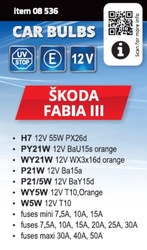 COMPASS 08536 Žárovky servisní box ŠKODA FABIA III H7 