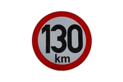OSTATNÍ Samolepka omezení rychlosti 130 km, 150 mm, reflexní  