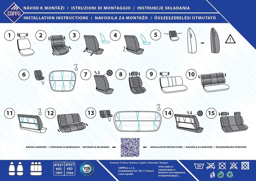 Autopotahy LE MANS černá/šedá