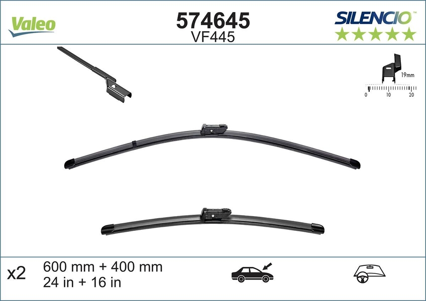 VALEO List stěrače 400.0 mm/ 600.0 mm