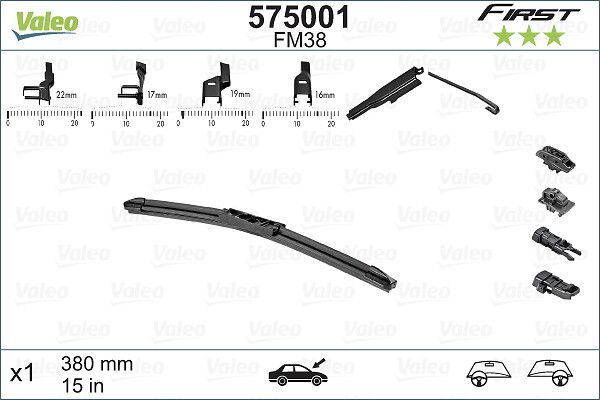 VALEO List stěrače 380.0 mm