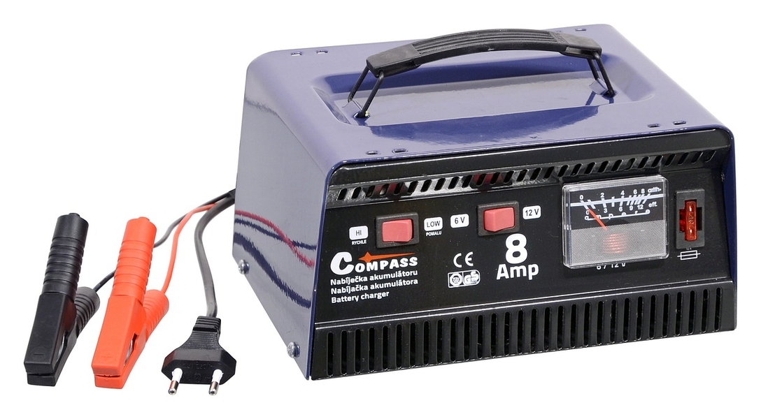 COMPASS Nabíječka 8Amp 6/12V TÜV/GS METALLIC 