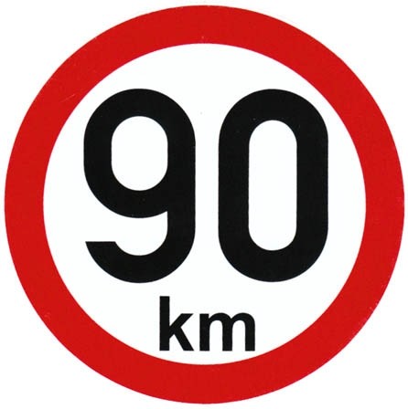 COMPASS Samolepka omezení rychlosti 90 km